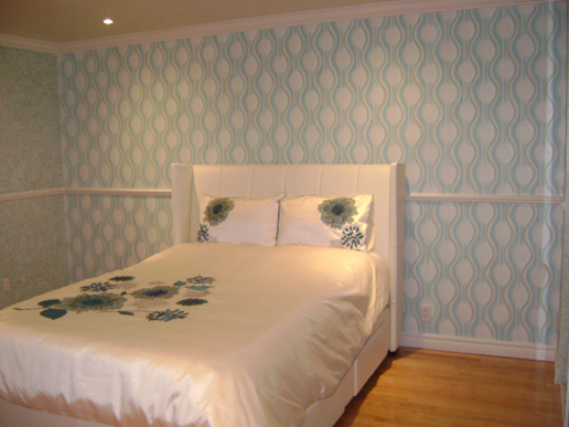 Contemporary mural design with the result of unique ambiance by Richard Ancheta - Montreal.